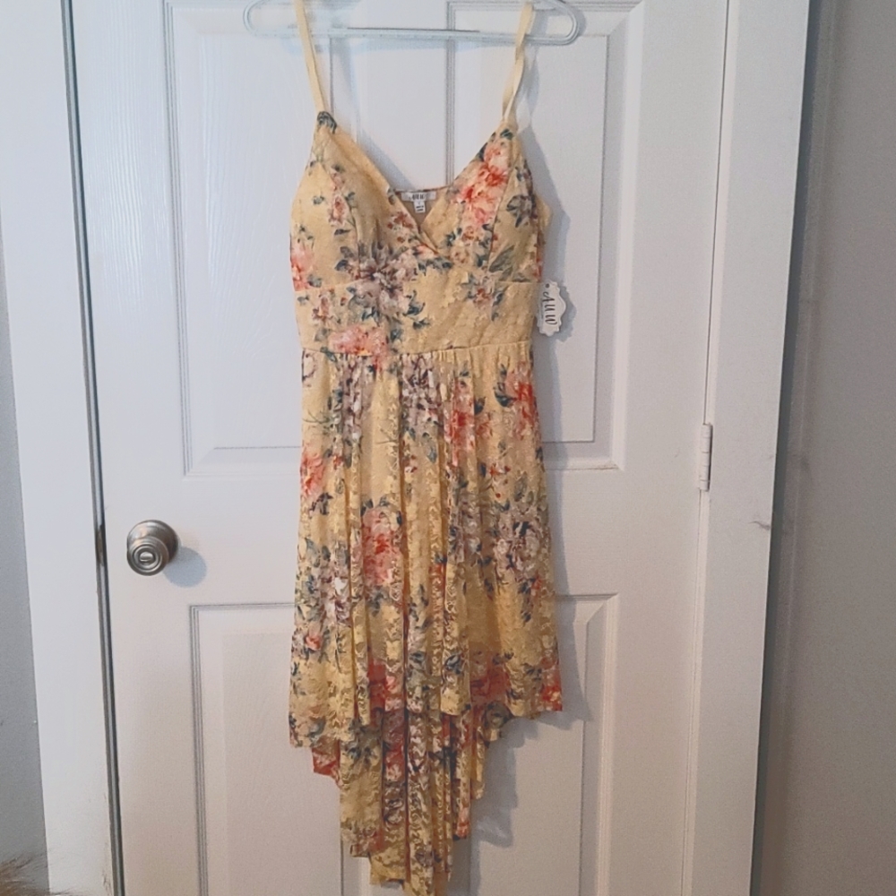 L, HI LOW, FLORAL, LACE, DRESS